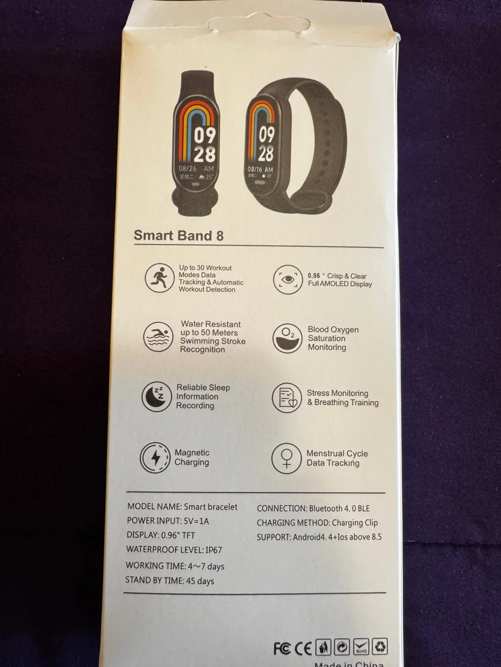 M8 Smart Band 8 Fitness Tracker Watch NWT